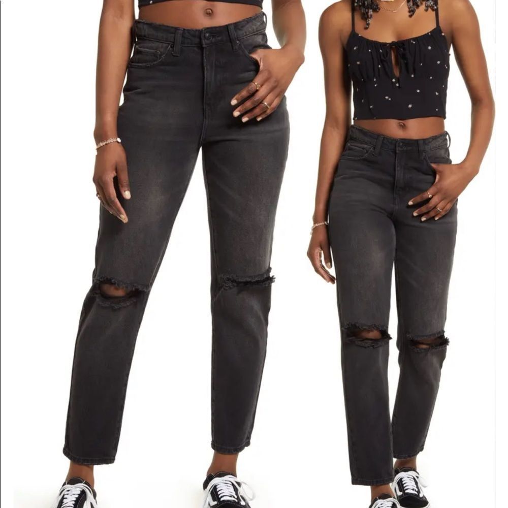 BP. High rise black ripped mom jean size 29/10